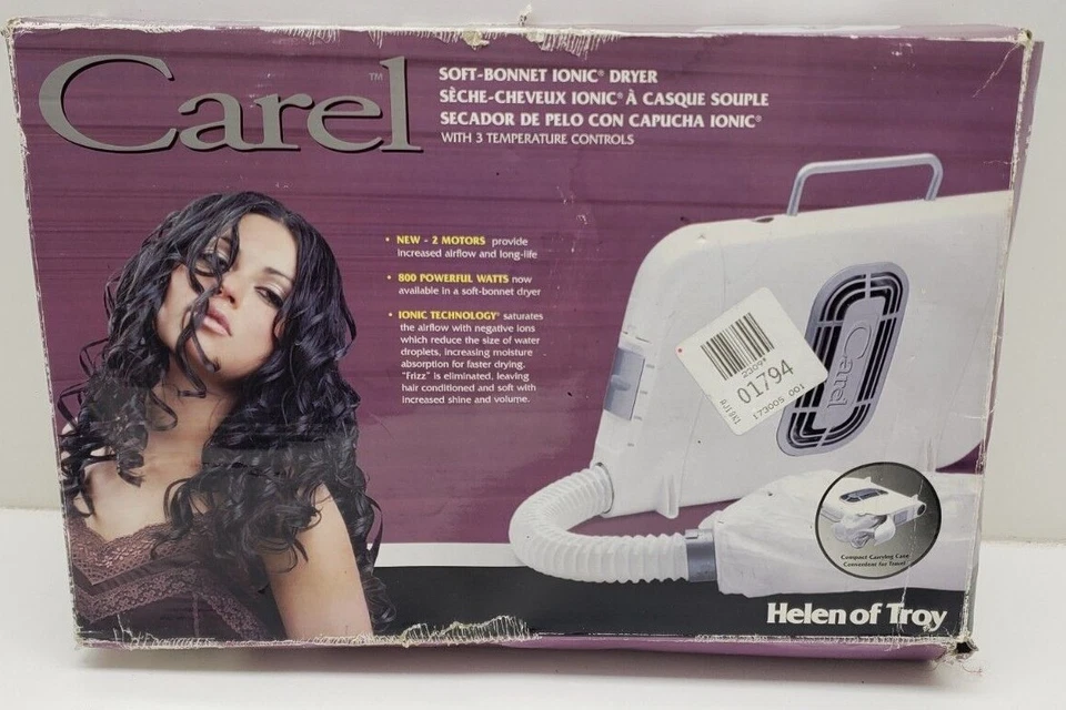 Carel Soft Bonnet Ionic Tabletop Portable Hair Dryer Helen Of Troy Model 61501 - Image 1 of 3