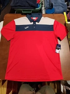 JOMA NWT Dry MX Mens 3XL S/S Red/blue/white Polo Shirt -NWT- VB3 - Picture 1 of 11