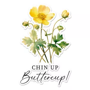 Chin Up Buttercup, Vinyl Decal Sticker, Indoor Outdoor, 3 Sizes, #11602 - Picture 1 of 1
