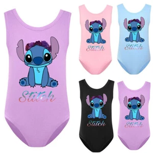 Kids Girls Lilo & Stitch Swimwear Swimming Costume Swimsuit One Piece Bikini New - Picture 1 of 16