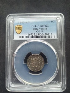 Italy : Venice : 15 Centesimi 1848 ; PCGS : MS 63 - Picture 1 of 2
