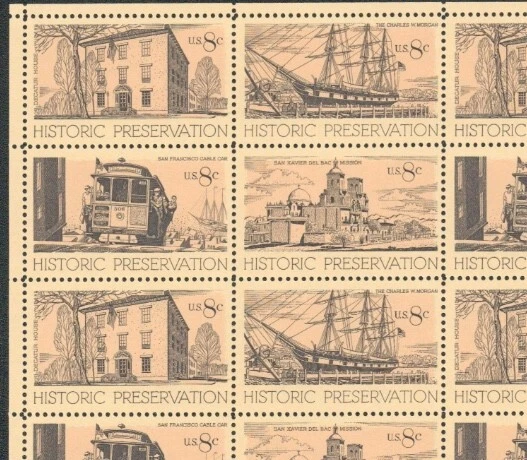 US 8¢ Historic Preservation Ship Trolly Castle Postage Stamp 1440-43 Pack of 100 - Image 1 of 1
