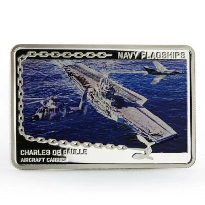 Tanzania 500 shillings Navy Flagships series Charles de Gaulle silver coin 2014 - Image 1 of 4