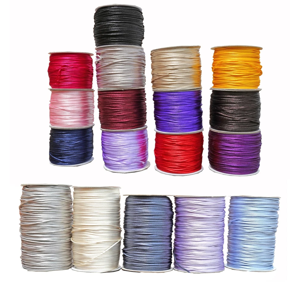 Rat-Tail 2mm Satin Rats Tail Cord Rope Trim Gift Wrap Braiding 20 colours  - Image 1 of 1