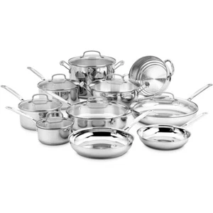 Cuisinart Chef's Classic 17 Piece Stainless Steel Cookware Set - Picture 1 of 8