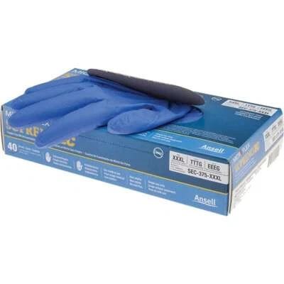 40 Pack Microflex SEC-375-3XL Disposable Gloves, Nitrile