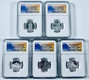 2010-S 25C Silver 5-Coin ATB Quarter Proof Set PF70UCAM NGC - Picture 1 of 2