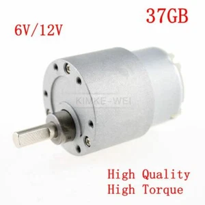 37mm 6V/12V DC 3.5 - 150 RPM High Torque Gear Box Motor Reducer Reversible 37GB - Picture 1 of 8