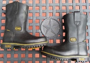 NEW - CEBU BLACK STEEL TOE BOOTS, SIZE 5, NARROW, STYLE - TRACTOR- NEW - Picture 1 of 4