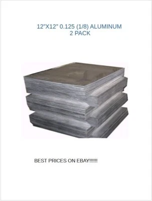 1/8" .125 Aluminum Sheet Plate 12" x 12" (2-PACK)  5052 "BEST PRICE ON EBAY"!! - Image 1 of 4