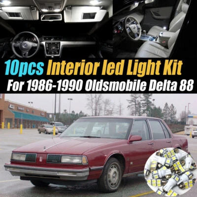 10Pc Super White Car Interior LED Light Kit for 1986-1990 Oldsmobile Delta 88 - Image 1 of 4