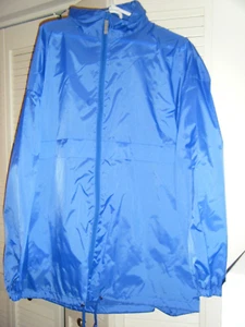 B & C Sirocco Blue Wind-breaker Jacket waterproof nylon hooded Size 3XL #30Box2 - Picture 1 of 2
