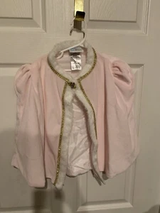 Play Wonder Pink White Gold Princess Faux Velvet Cape Child Size Small 4-6 - Picture 1 of 3