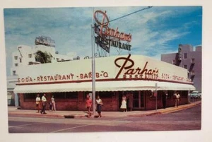 Parham's Restaurant Advertising Postcard Miami Beach Florida RPPC 50's - 60's - Picture 1 of 1