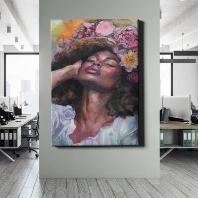 ✅WANDBILD LEINWAND,  ACRYLGLAS FRAU BLUMEN ROSA LUXUS KUNST WANDDEKO PREMIUM - Bild 1 von 4