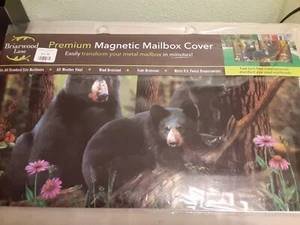 Briarwood Premium Magnetic Mailbox Cover-Black Bear Family-Wildlife - Picture 1 of 3