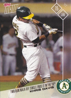 Topps AHORA 257 Khris Davis como 10 entradas Walk Of vs Yankees 15 de junio de 2017 SOLO/138 Foto 1 de 2