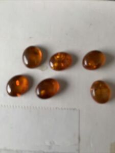 Genuine Amber Oval 10x8 Mm Cabachons 6 Stone