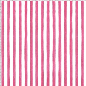 Loralie Designs Fabric - Blender Gulf Stripe Pink White - Cotton YARD - Picture 1 of 1