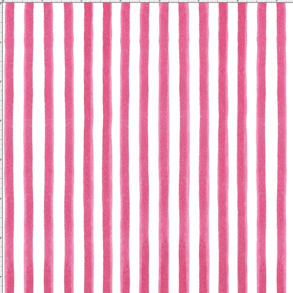 Loralie Designs Fabric - Blender Gulf Stripe Pink White - Cotton YARD - Image 1 of 1
