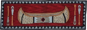 Rustic Wilderness Canoe Handcrafted Hooked Rug Runner 24" x 72" By Park Designs - Picture 1 of 4