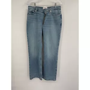 Frame Le Jane Angled Zip Crop Relaxed Straight Leg Jeans Sz 26 - Picture 1 of 8
