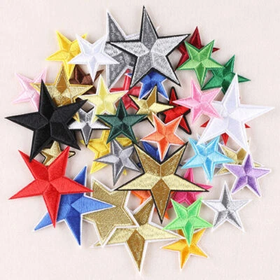 40Pcs Star Embroidery Patch Sew On Iron On Badge Fabric Applique Craft Stickers - Image 1 of 4