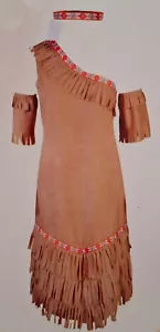 Indianerin Indianergirl Squaw Wildwest Gr. S Fasching Karneval hellbraun - Bild 1 von 1