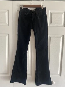 Lucky Brand Women's 0 Black Velour Zoe Flare Pants Whimsigoth Grunge Velvet - Picture 1 of 5