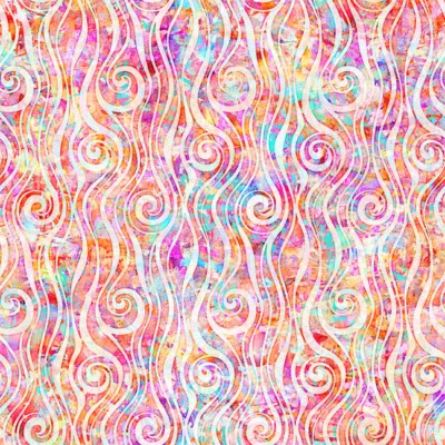 QUILTING TREASURES Fabric Ocean Paradise Watercolors on White Cotton QT 1/4 Yard 7707-O