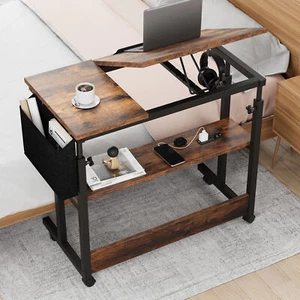 Phabules Rolling Height Adjustable Laptop Computer Desk with USB & Tiltable Top - Picture 1 of 11