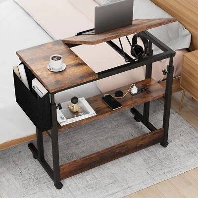 Phabules Rolling Height Adjustable Laptop Computer Desk with USB & Tiltable Top - Image 1 of 4