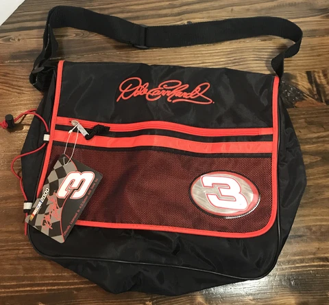 VTG Dale Earnhardt Large Crossbody Bag Nascar 2000 A.D. Sutton & Sons w/ Tag Cover