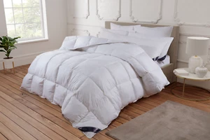 Edredón edredón de plumas de pato y plumón tamaño cama king, algodón 230TC, 15 % plumón 225x220 cm - Imagen 1 de 11