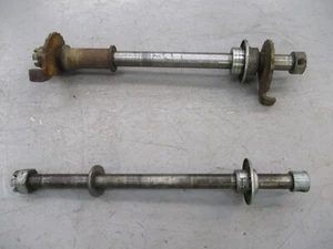 1974 YAMAHA TY250 TY 250 FRONT AND REAR AXLES SPACERS CHAIN ADJUSTERS - Picture 1 of 4