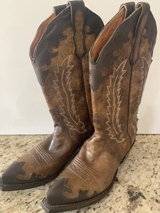 Nocona Boots 5017 Dubay Cowboy Leather Overlay Western Women's 6.5B - Picture 1 of 24