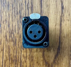 New unused unassembled Neutrik female XLR socket & screws, black, NOS MINT - Picture 1 of 4