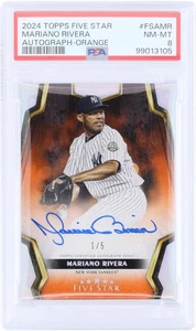 Mariano Rivera Yankees Signed 2024 Topps Five Star Orange #FSA-MR 1/5 PSA 8 Card - Picture 1 of 3