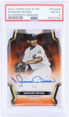 Mariano Rivera Yankees Signed 2024 Topps Five Star Orange #FSA-MR 1/5 PSA 8 Card - Image 1 of 3