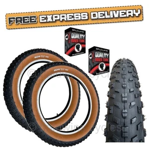 Baldy's Jumbo 20 x 4.00 BROWN WALL Fat E-Bike Ready Folding TYREs TUBEs - Picture 1 of 14