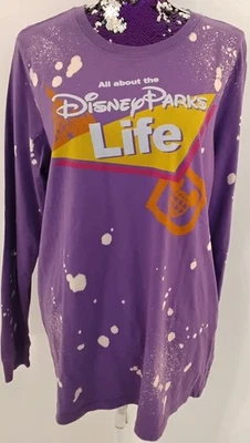 NUEVO CON ETIQUETAS Disney World All About The Parks Life Camiseta Manga Larga Púrpura Talla Mediana Foto 1 de 4