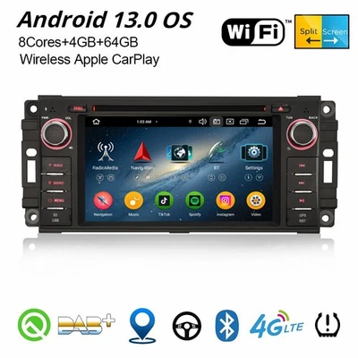 Android 14 Autoradio Carplay GPS Jeep Wrangler Compass Chrysler Dodge Challenger - Bild 1 von 4