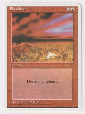 Miscut Flashfires MP 4th Edition 1995 MTG Magic Error Misprint Alpha Cut Corners - Image 1 of 2