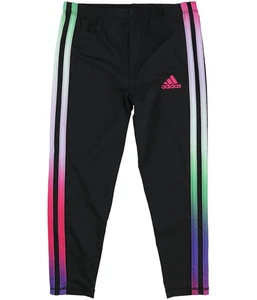 Adidas Girls Rainbow 3-Stripes Athletic Leggings, Black, Little Kids (4-7), 5 - Picture 1 of 2