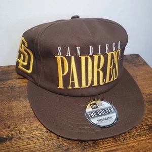 San Diego Padres MLB New Era The Golfer Brown Yellow Snapback Hat Cap OSFA NEW - Picture 1 of 7