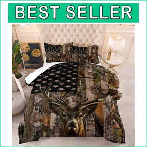 Soft Micrfiber Twin Comforter Set: 3D Camouflage Wildlife Design for Kids - Picture 1 of 9