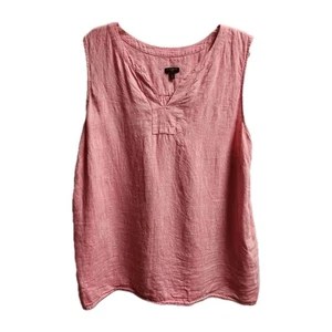 Camiseta sin mangas Talbots Plus de lino para mujer 2X rosa sin mangas Pintuck Barbie Cottage - Imagen 1 de 6