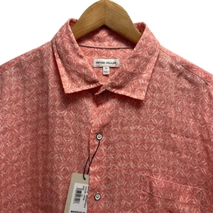 Peter Millar NEW Mens Size XL Clay Rose "Sandblast Linen" Button Front S/S Shirt - Picture 1 of 6