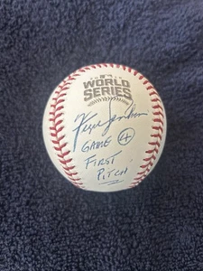 FERGIE JENKINS SIGNED GAME 4 FIRST PITCH 2016 WORLD SERIES BASEBALL JSA COA CUBS - Picture 1 of 5