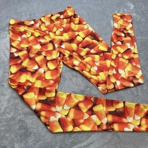 Halloween Candy Corn Leggings Womens S Costume Novelty Fun Fall Modern Lux - Picture 1 of 7
